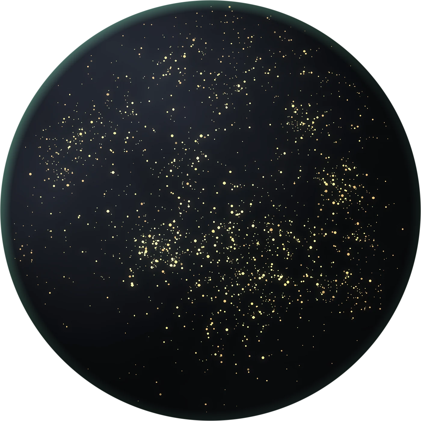 A dark sphere covered in points of light, one for each member of the community